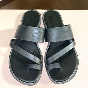 Michael Kors Leather Pratt Sandal in Black